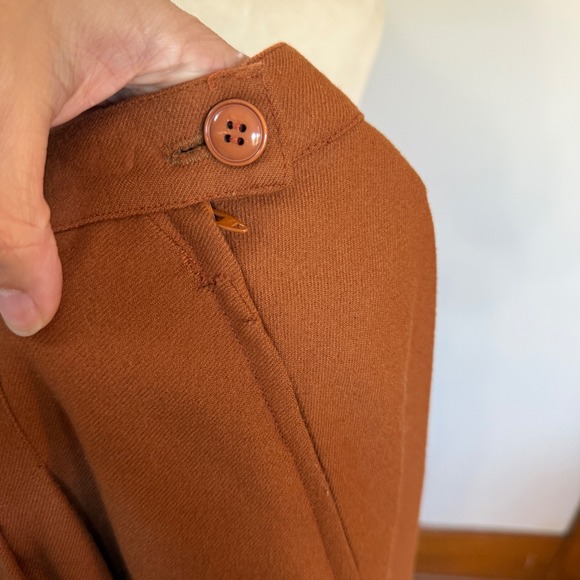 Vintage‎ Giorgio Armani Tan Pleated Midi Skirt IT 44 XS Boho Retro Modest - Picture 6 of 8